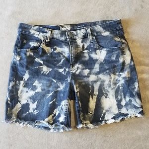 Bleached Tie Dye Black Shorts. Size 10